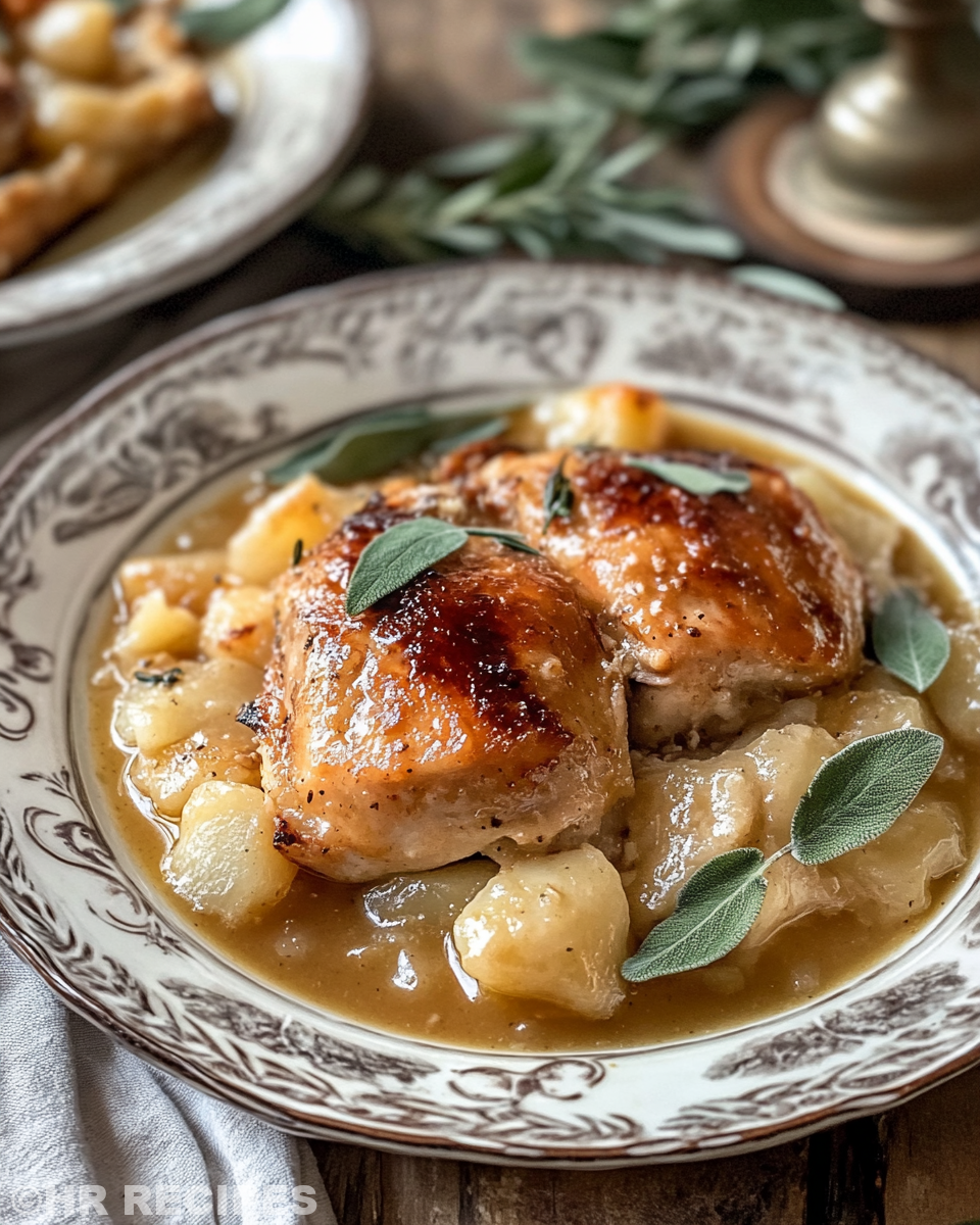 Ingredients for cider and sage gravy including butter, apple cider, flour