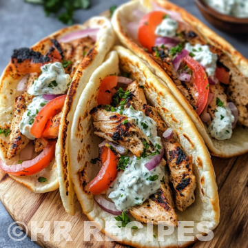 Mediterranean Chicken Gyros With Creamy Feta Tzatziki taken with iphone 15 pro max --iw 2 --ar 4:5 --v 6.1 --raw
