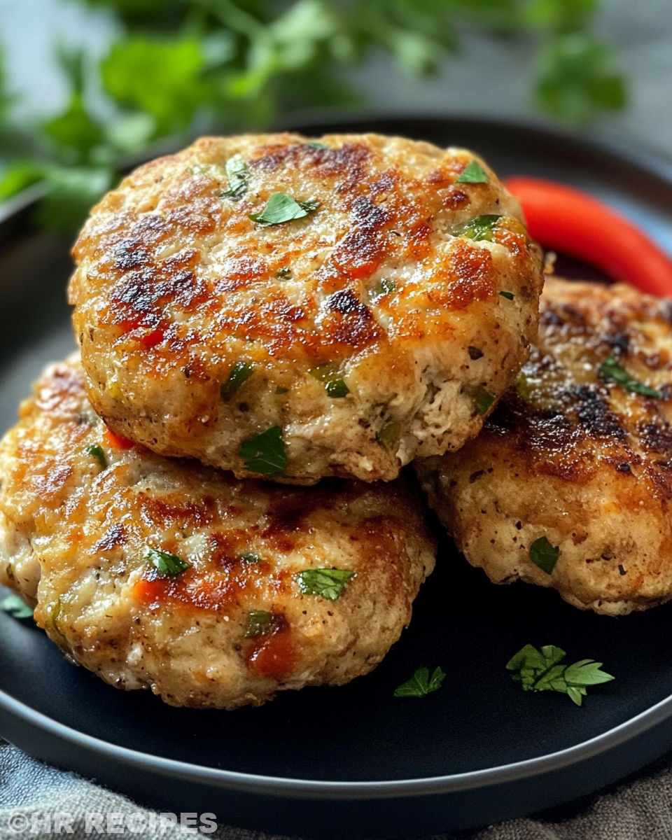 Freshly cooked mediterranean chicken patties in pressure cooker