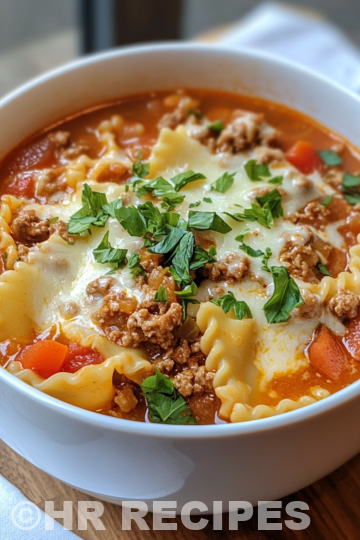 Mouthwatering One Pot Lasagna Soup taken with iphone 15 pro max --iw 2 --ar 4:5 --v 6.1 --raw