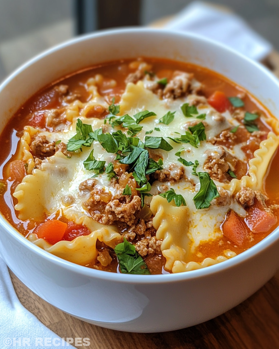 One pot lasagna soup simmering in the Instant Pot