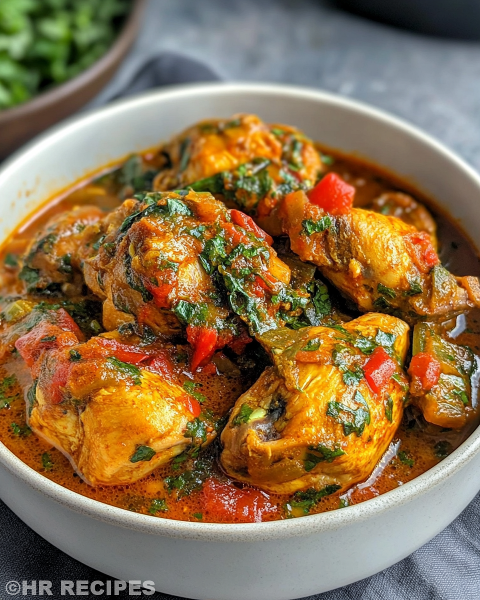 Ingredients blended for Nigerian chicken stew base