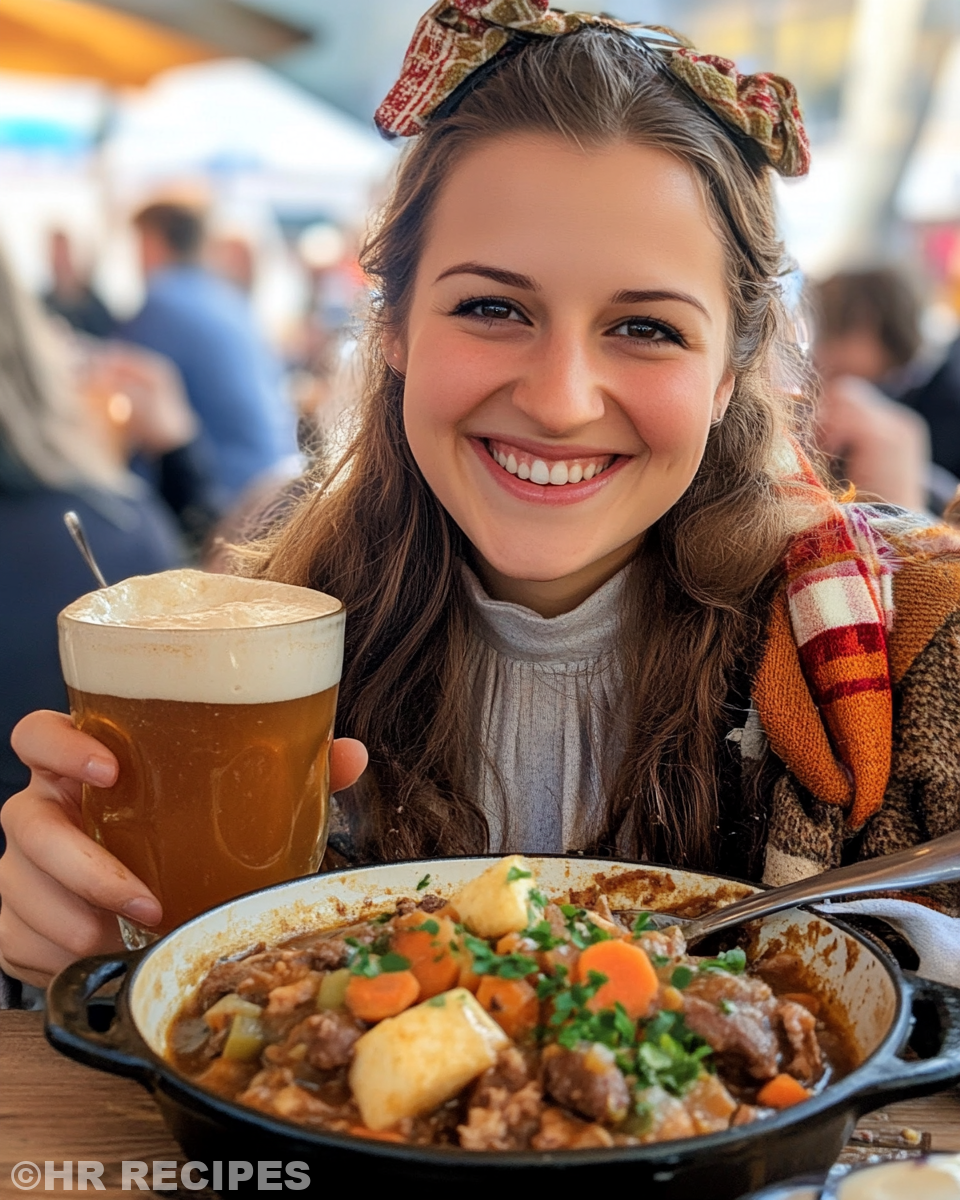 Hearty pressure cooked bratwurst and vegetable stew served in bowl