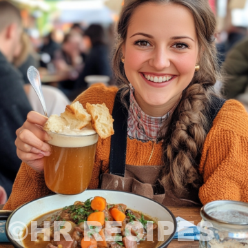 Oktoberfest Stew And Shiny Happy People taken with iphone 15 pro max --iw 2 --ar 4:5 --v 6.1 --raw