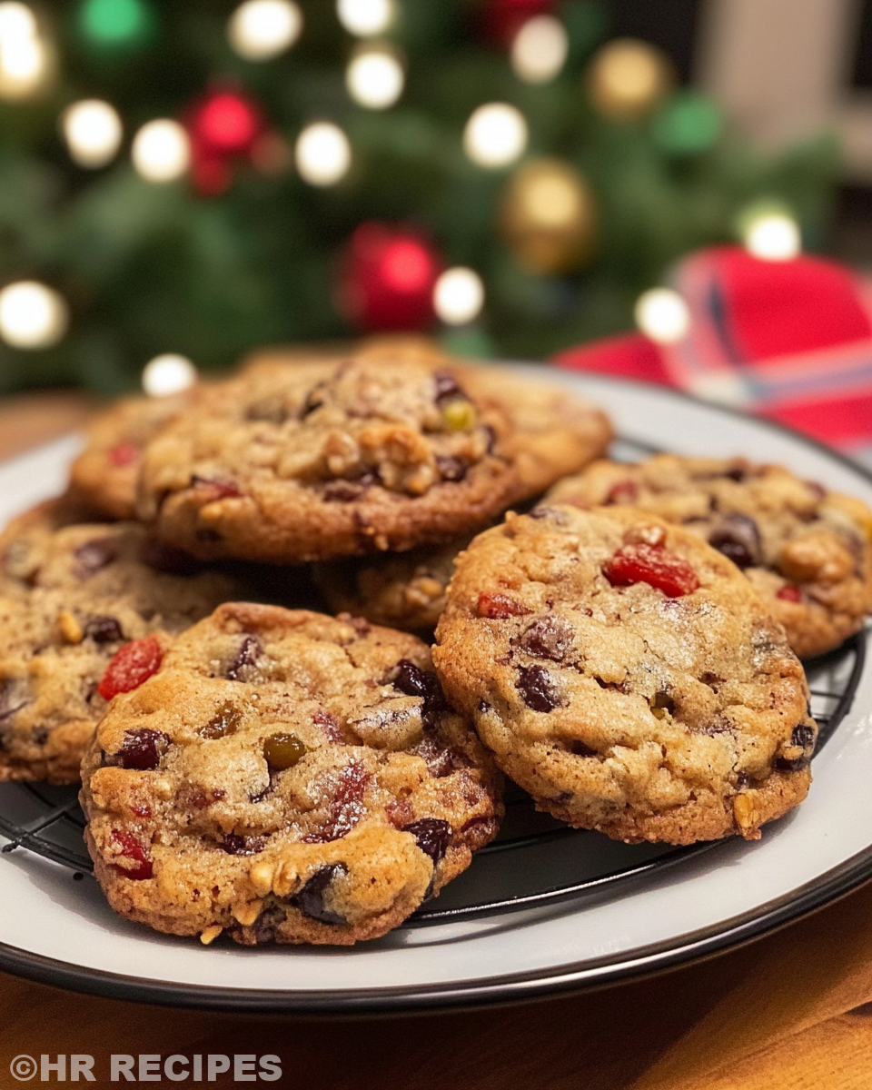 Freshly baked fruitcake cookies ready to enjoy
