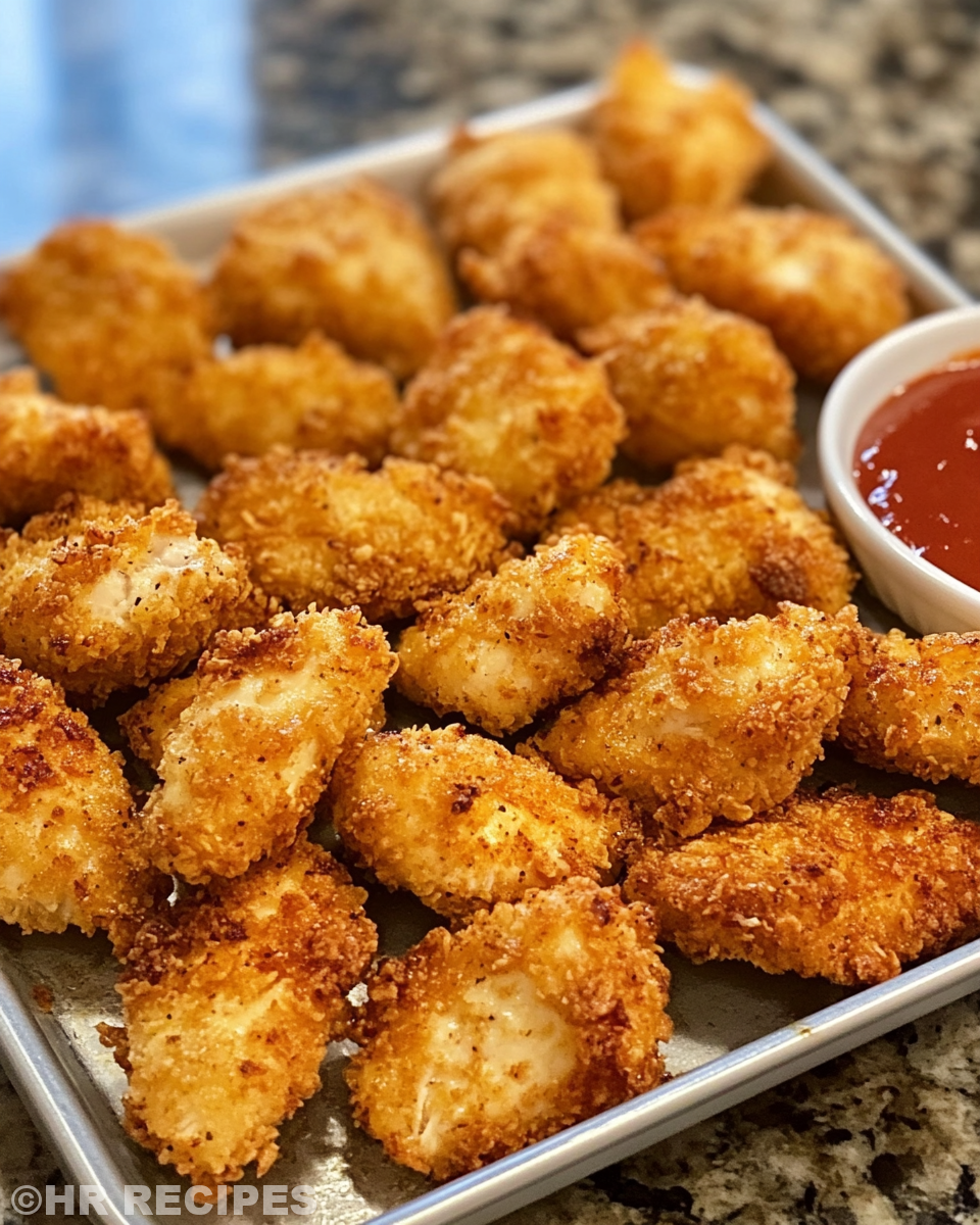 Chicken bites mixed with seasonings and olive oil in a bowl