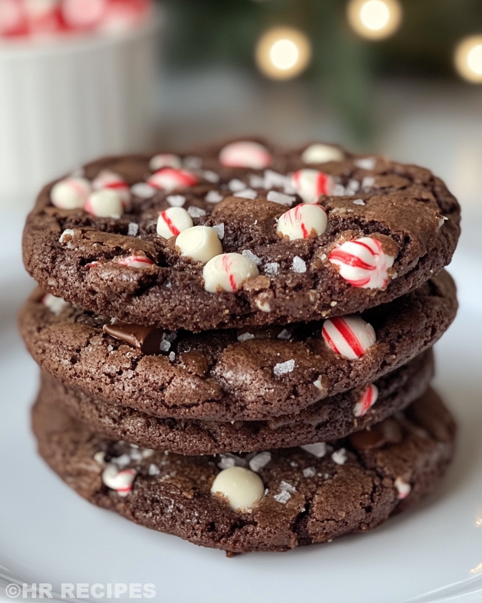 Close-up of Peppermint Brownie Cookies fresh from the pressure cooker