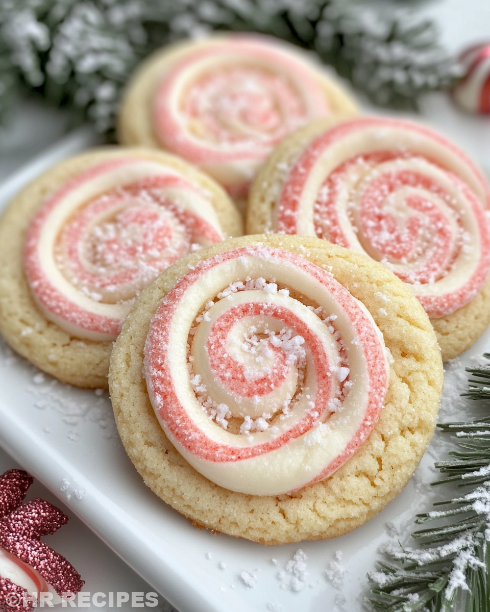 Ingredients and dough steps for peppermint swirl cookies