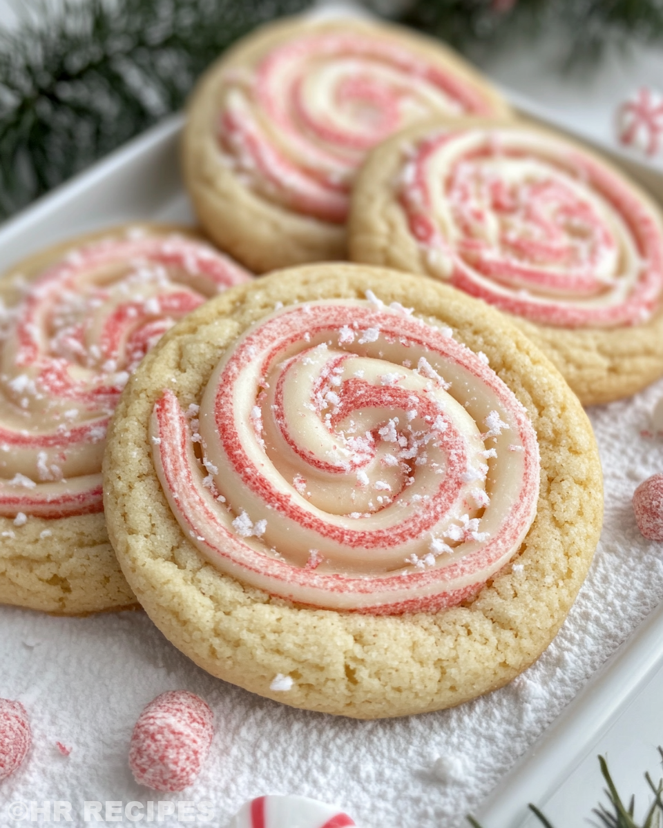 Peppermint swirl cookies fresh from the cooker
