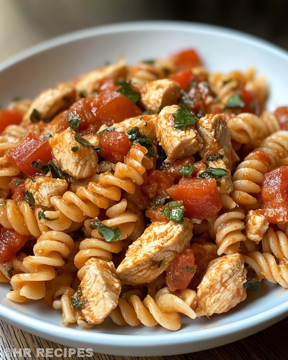 Perfect Bruschetta Chicken Pasta in pressure cooker with garlic and basil aroma