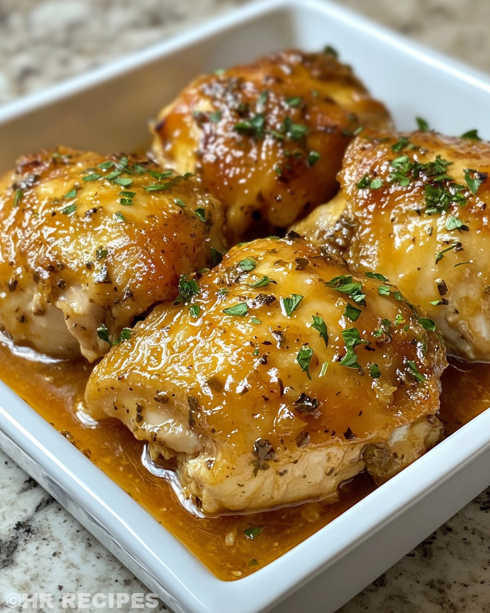 Slow cooker chicken thighs in a warm kitchen setting