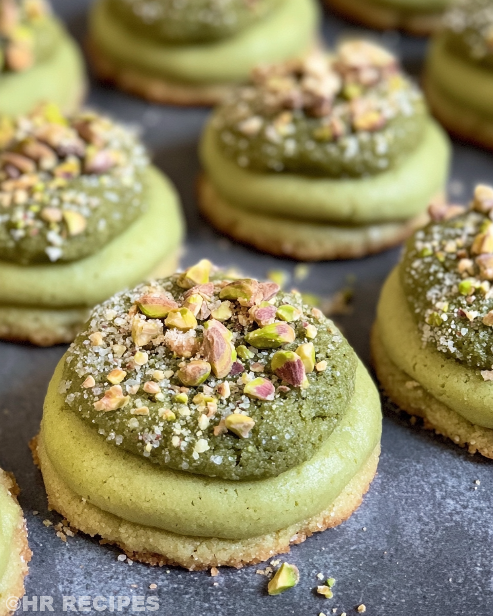 Ingredients for pistachio wedding cookies laid out on a kitchen counter