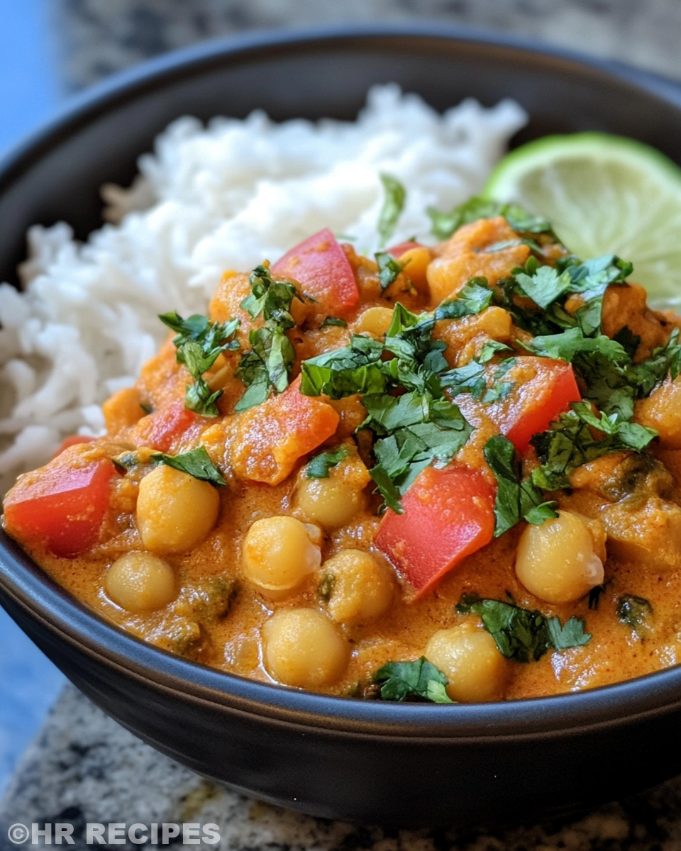 Slow cooking chickpea tikka masala in pressure cooker with steam cues