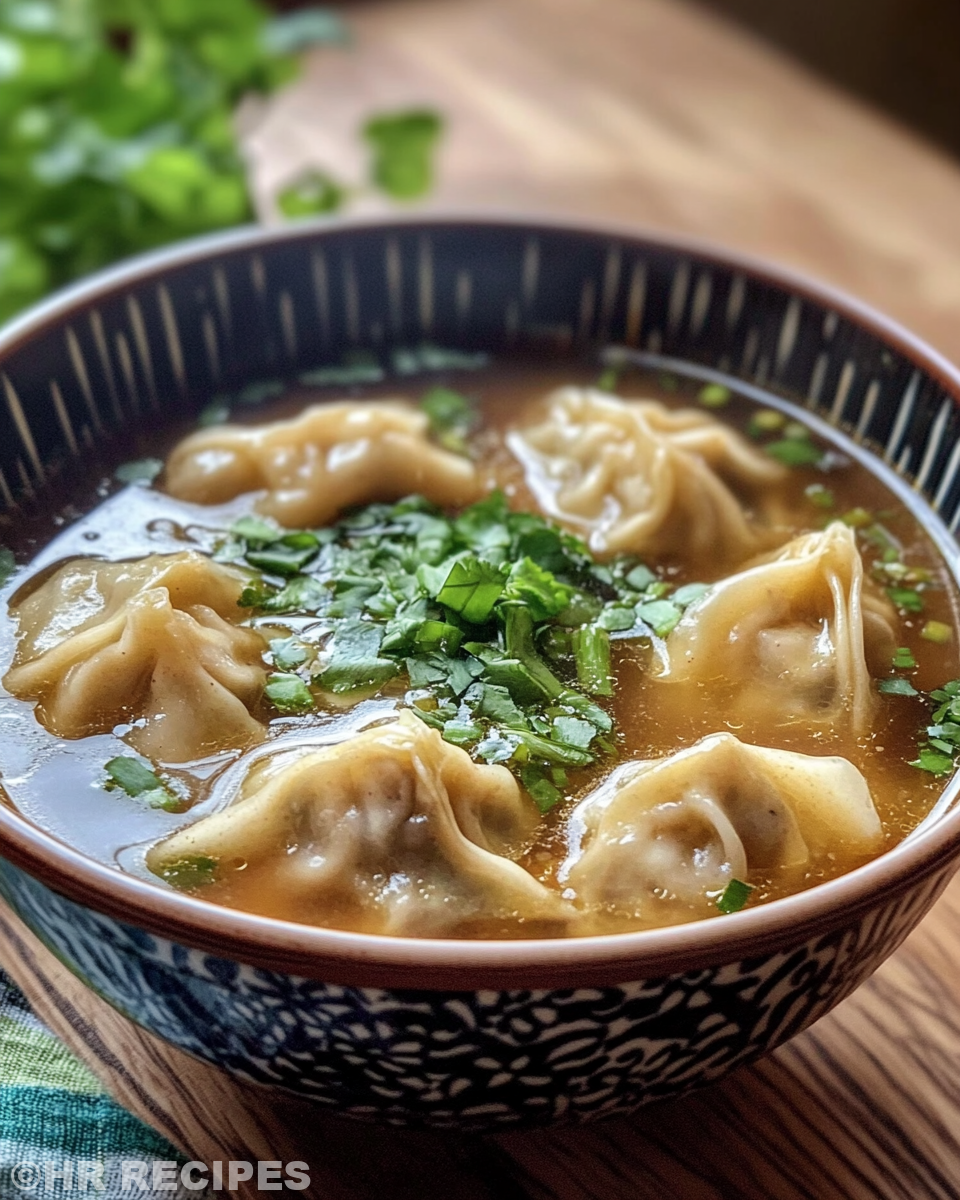 Steam rising from pressure cooker potsticker soup