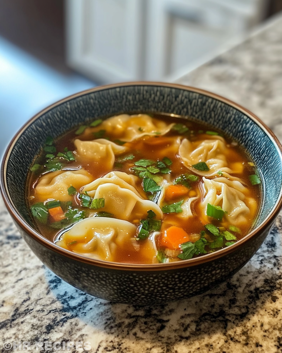 Ingredients for potsticker soup laid out including sesame oil, garlic, ginger, chicken stock