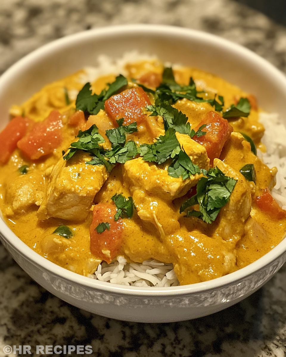 steam vent releasing aroma of coconut curry chicken in pressure cooker