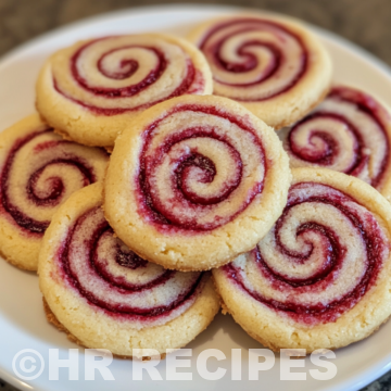 Raspberry Swirl Cookies With Butter Shortbread taken with iphone 15 pro max --iw 2 --ar 4:5 --v 6.1 --raw