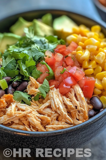 Recipe Slow Cooker Chicken Burrito Bowls taken with iphone 15 pro max --iw 2 --ar 4:5 --v 6.1 --raw