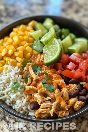 Recipe Slow Cooker Chicken Burrito Bowls taken with iphone 15 pro max --iw 2 --ar 4:5 --v 6.1 --raw