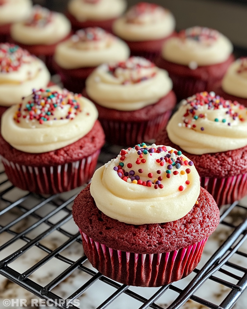 Ingredients for red velvet cupcake cookies prepared and ready
