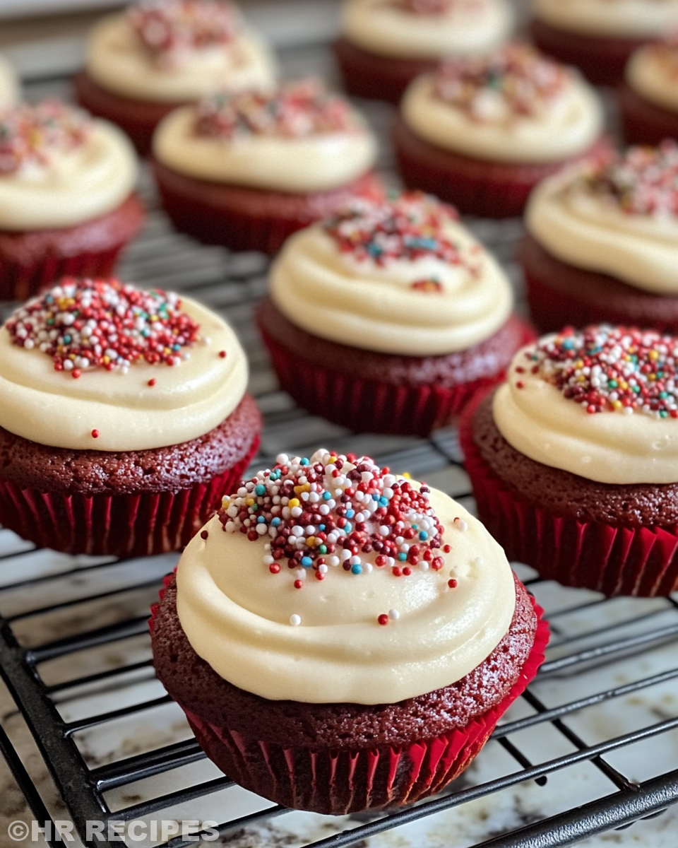 Freshly baked red velvet cupcake cookies steaming in pressure cooker