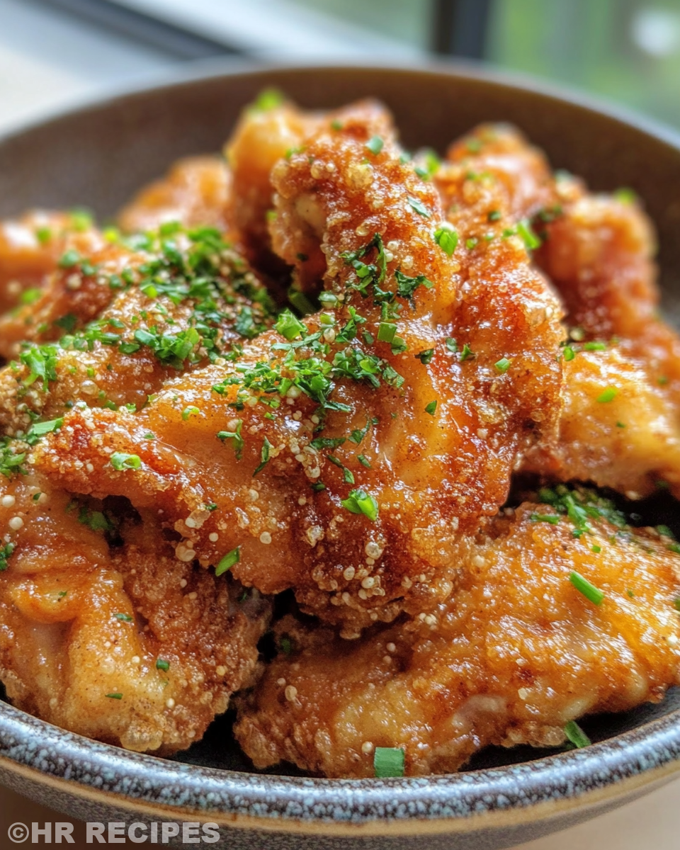 Chicken pieces marinating and frying in hot skillet with oil