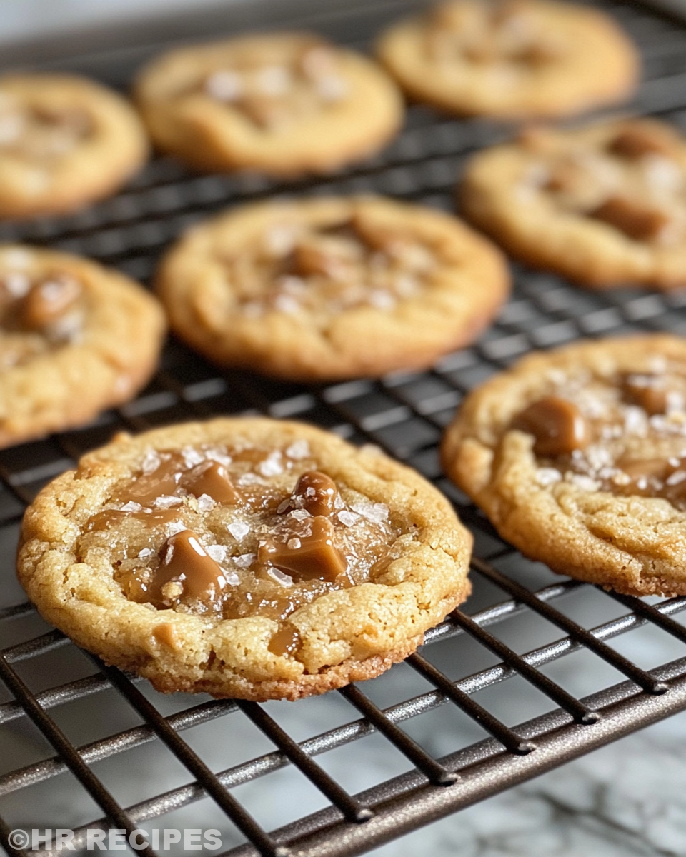 Freshly baked salted caramel chocolate chip cookies in pressure cooker
