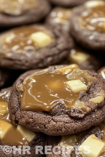 Salted Caramel Dark Chocolate Cookies taken with iphone 15 pro max --iw 2 --ar 4:5 --v 6.1 --raw