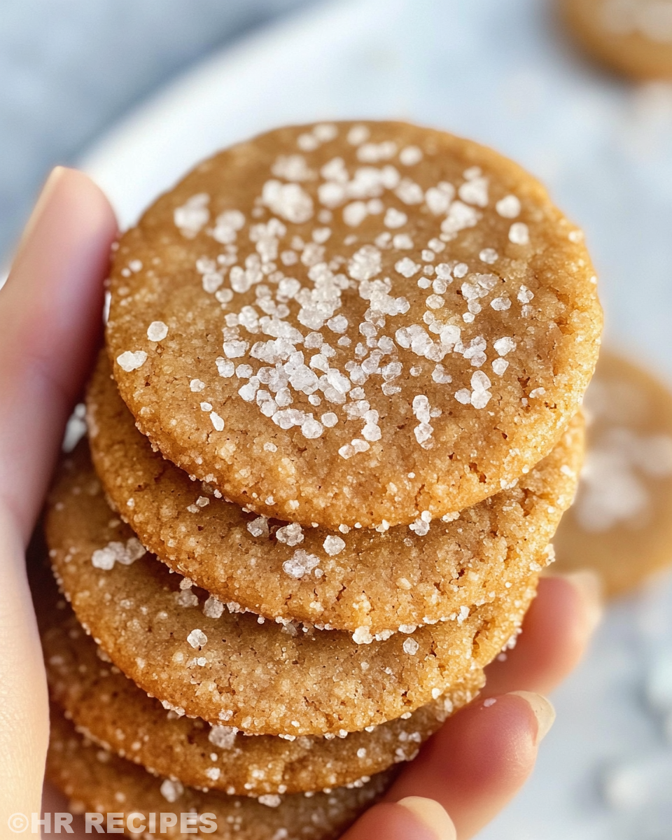 Finished salted honey cookies dusted with powdered sugar