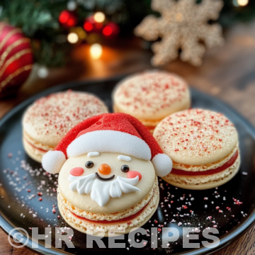 Santa Claus Macarons taken with iphone 15 pro max --iw 2 --ar 4:5 --v 6.1 --raw