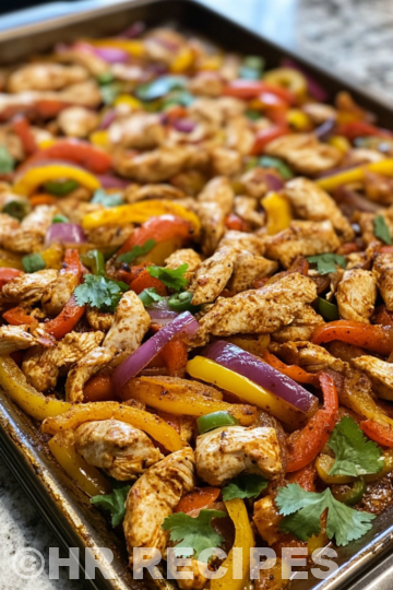 Sheet Pan Chicken Fajitas taken with iphone 15 pro max --iw 2 --ar 4:5 --v 6.1 --raw