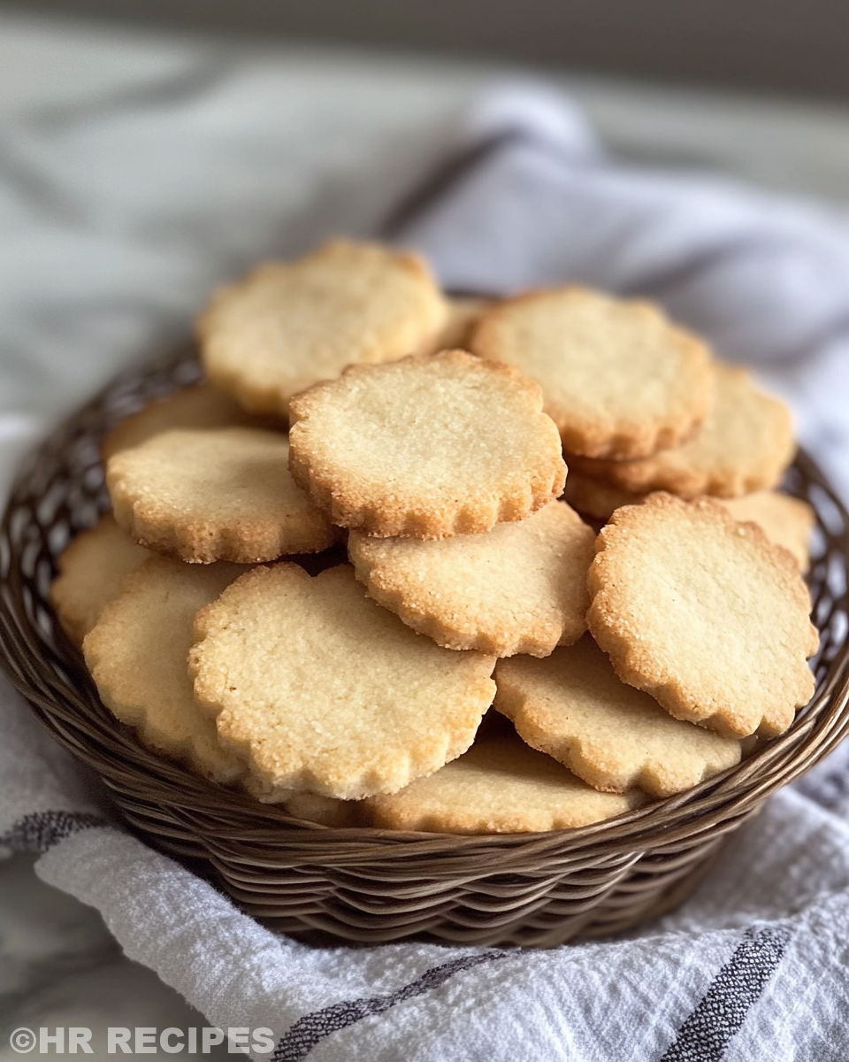 Close-up of a delicious shortbread cookie being held for the first bite
