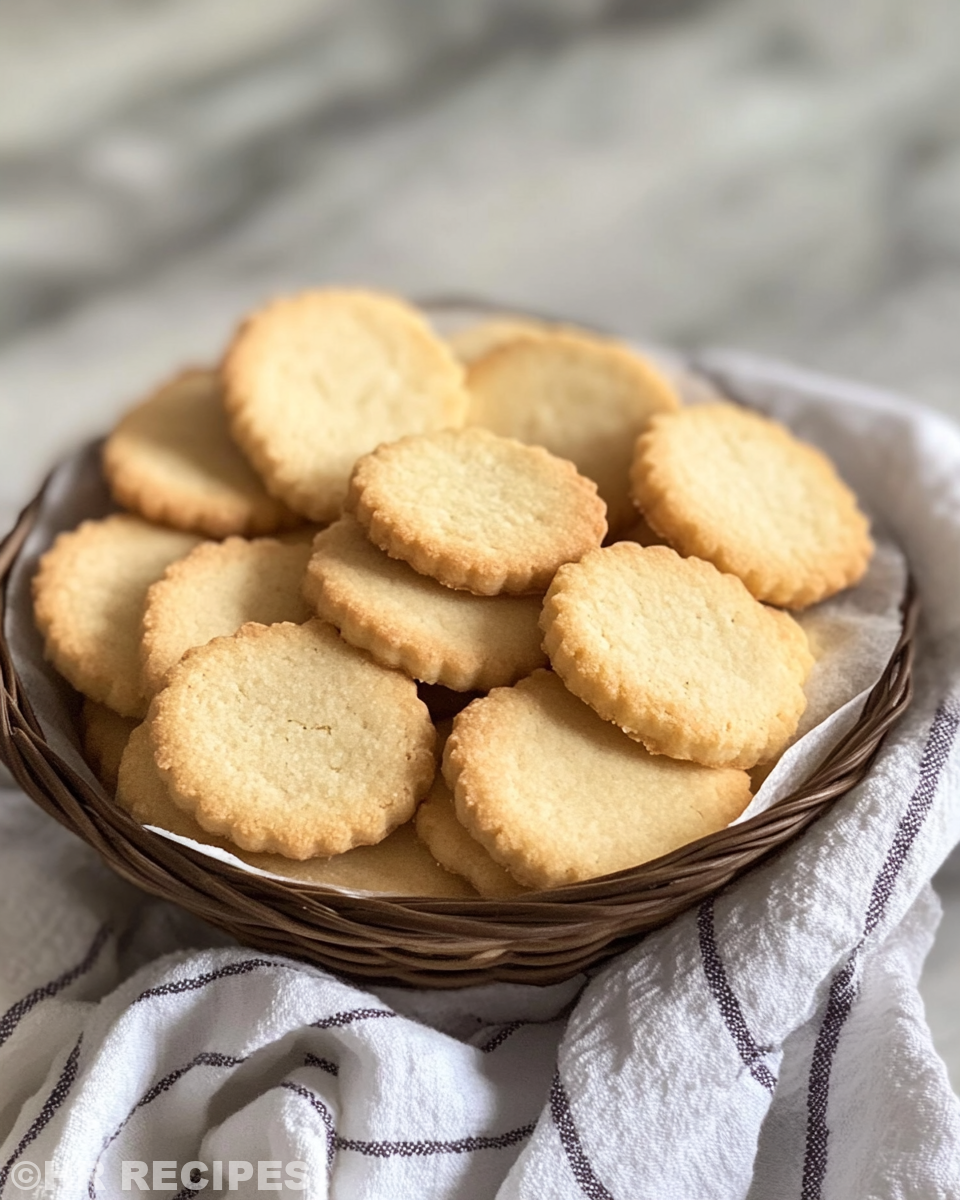 Close-up of golden shortbread cookies fresh out of the pressure cooker