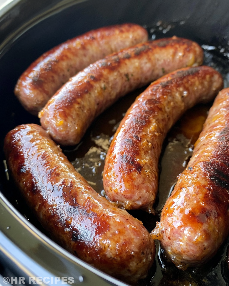 Ingredients for beer brats including onions, garlic, mustard, and beer
