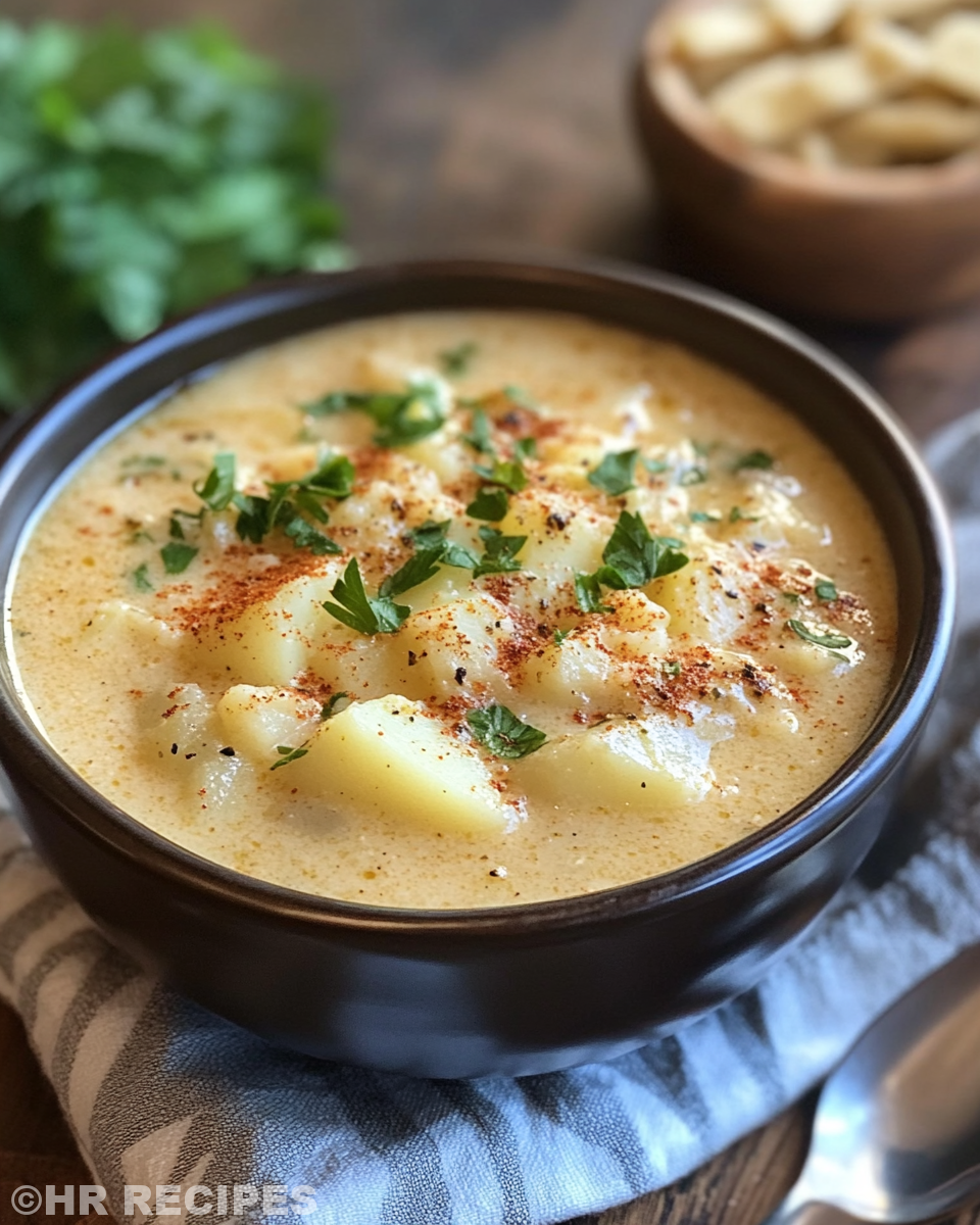 Ingredients for Cajun potato soup including sausage, onions, garlic and cheese