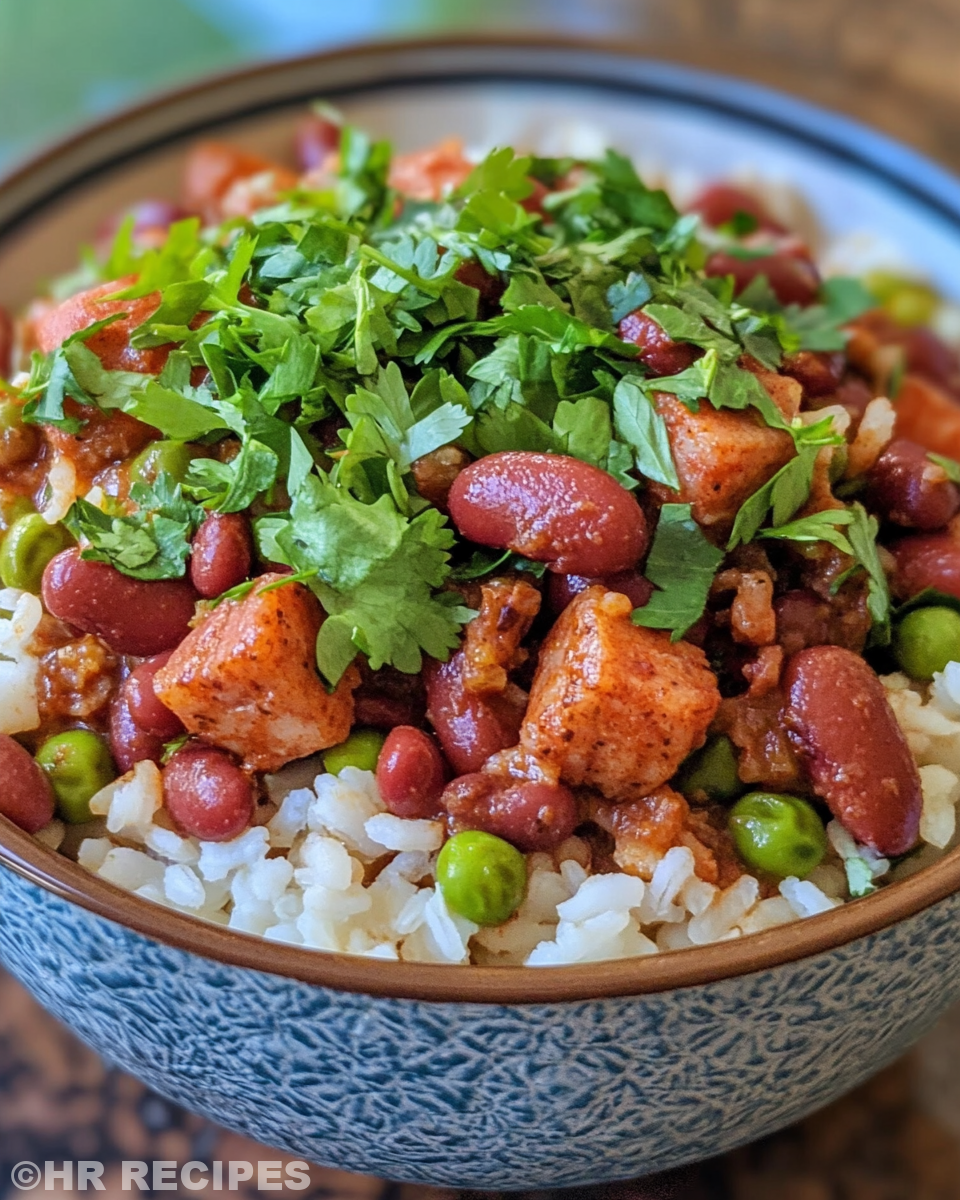 Steaming slow cooker Cajun red beans and rice with iPhone 15 Pro Max
