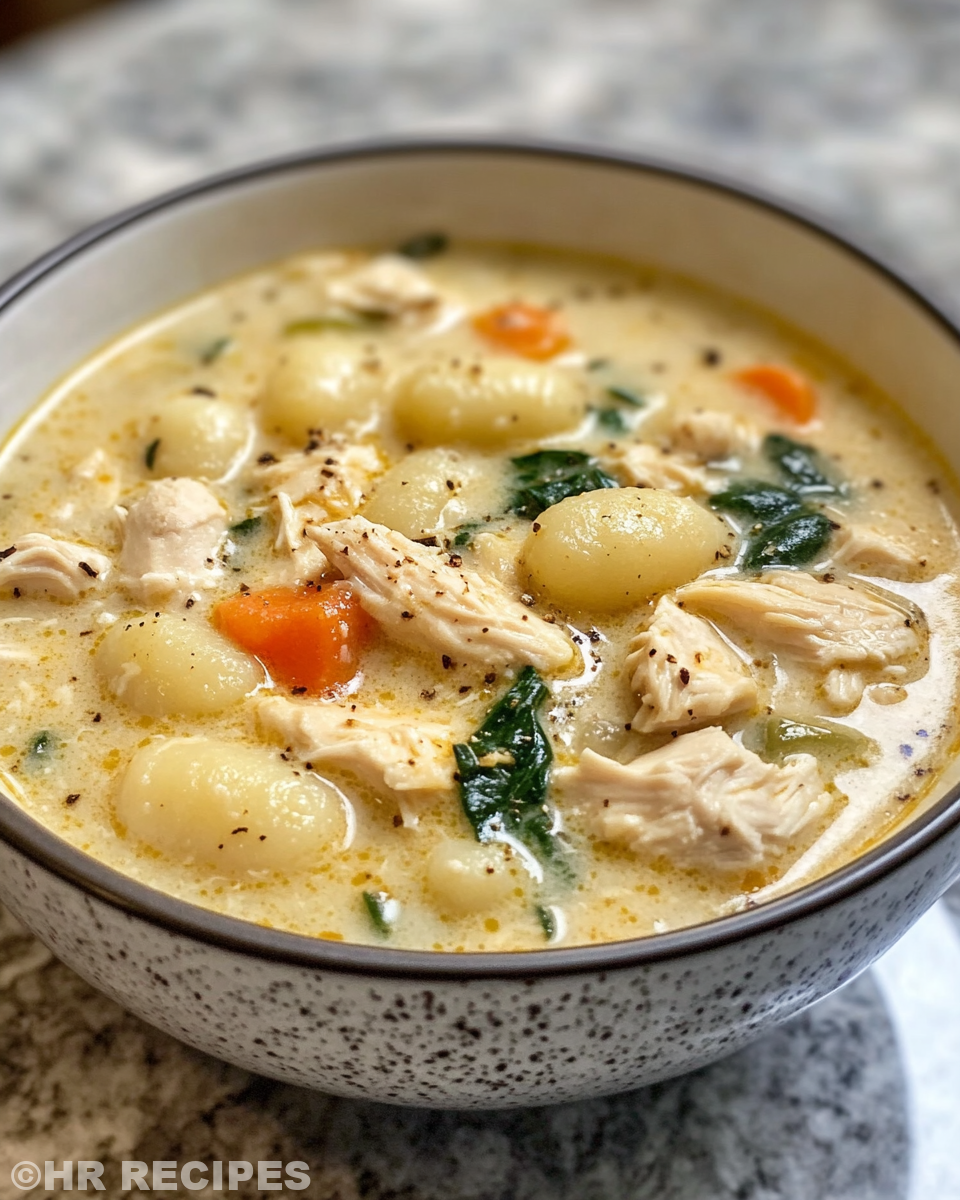 Ingredients laid out for chicken gnocchi soup including chicken, vegetables and spices