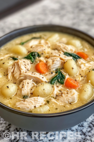 Slow Cooker Chicken Gnocchi Soup taken with iphone 15 pro max --iw 2 --ar 4:5 --v 6.1 --raw