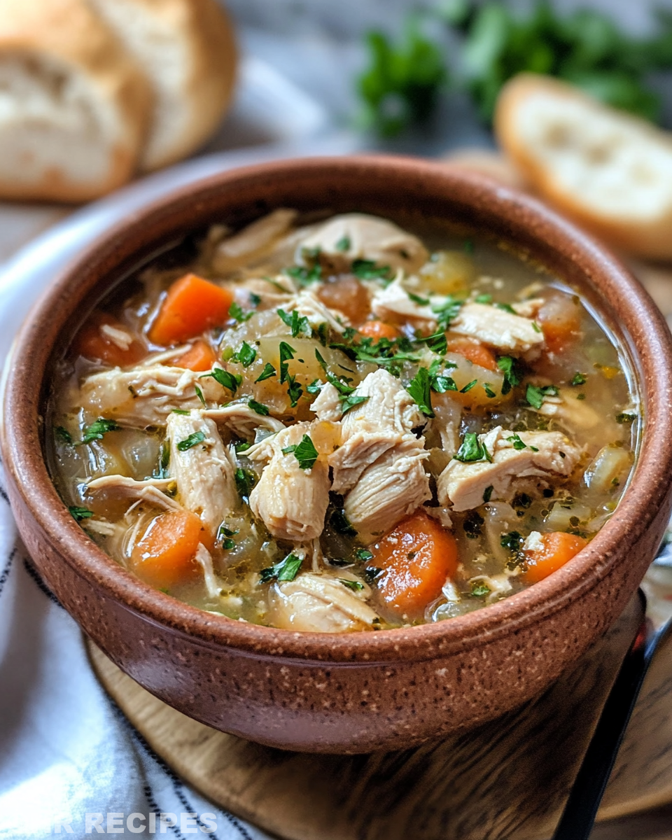 Slow cooker chicken stew in pot capturing sealing ring and steam