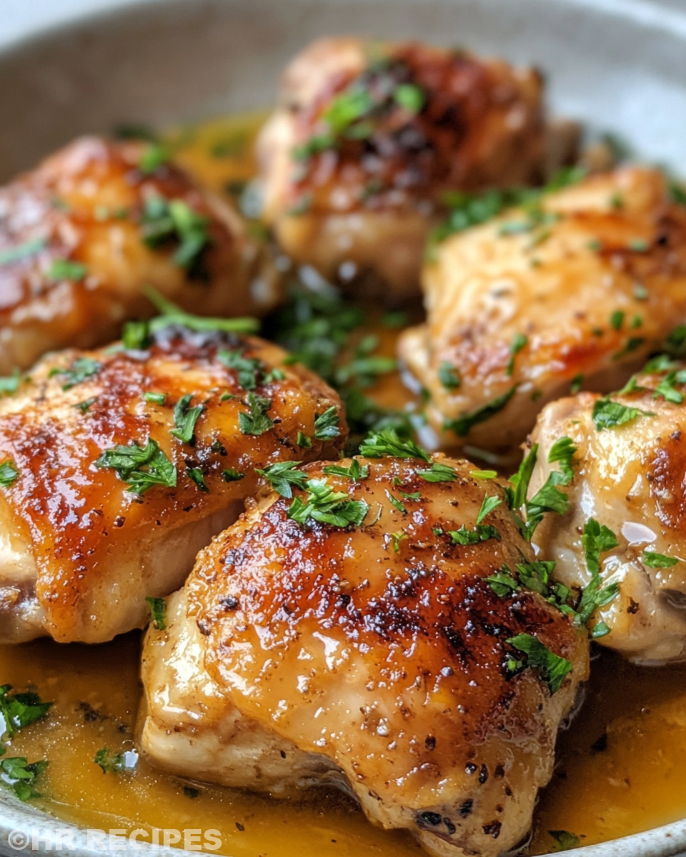 Tender chicken thighs cooking in pressure cooker with steam