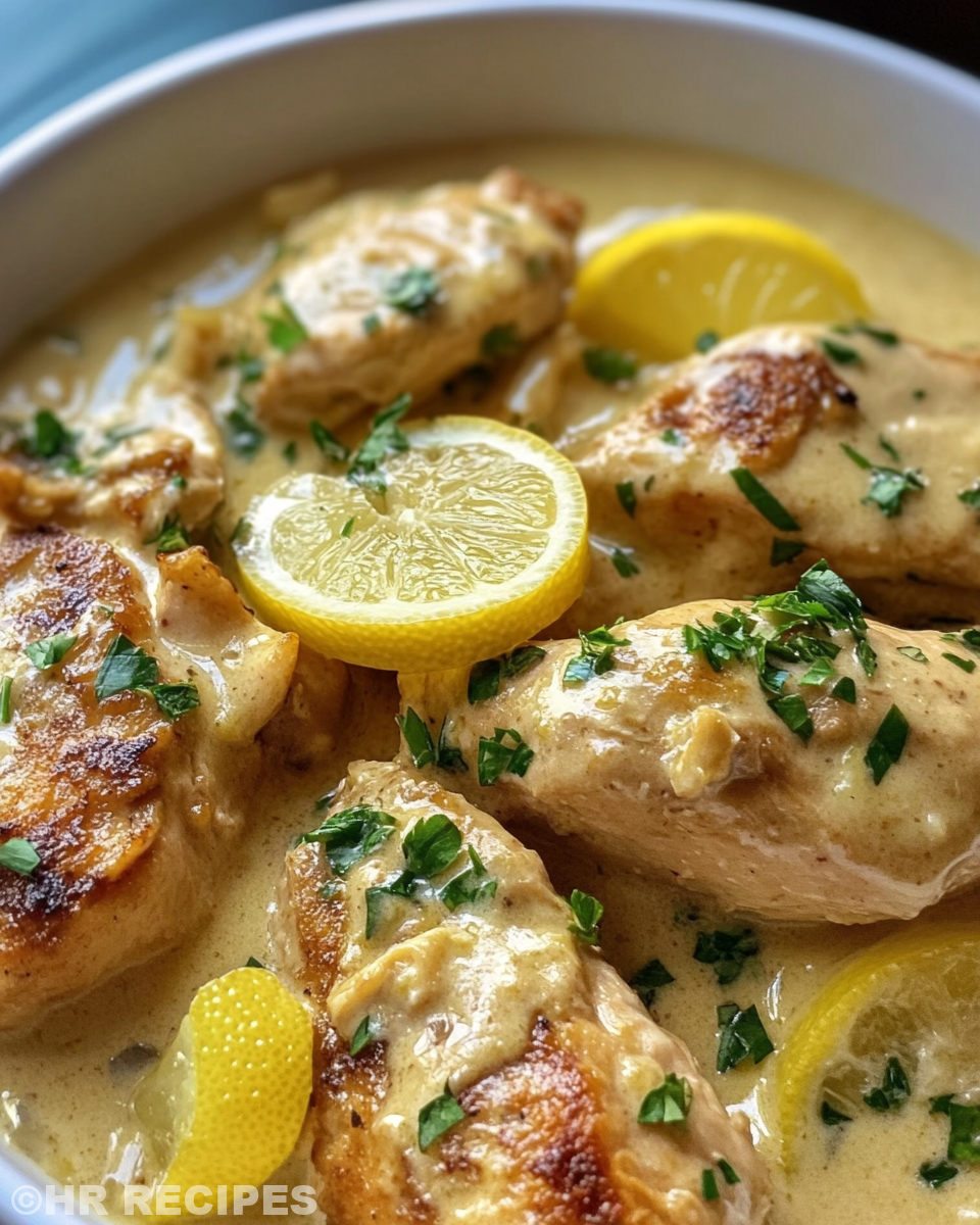 Ingredients and preparation for creamy lemon butter chicken