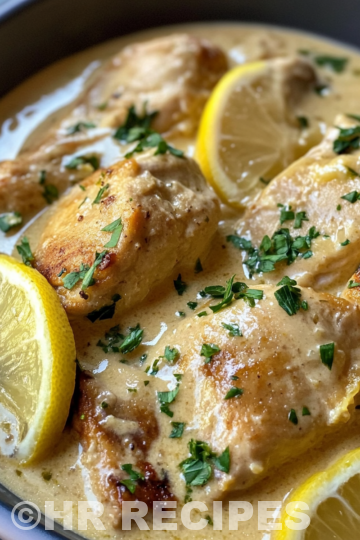 Slow Cooker Creamy Lemon Butter Chicken taken with iphone 15 pro max --iw 2 --ar 4:5 --v 6.1 --raw