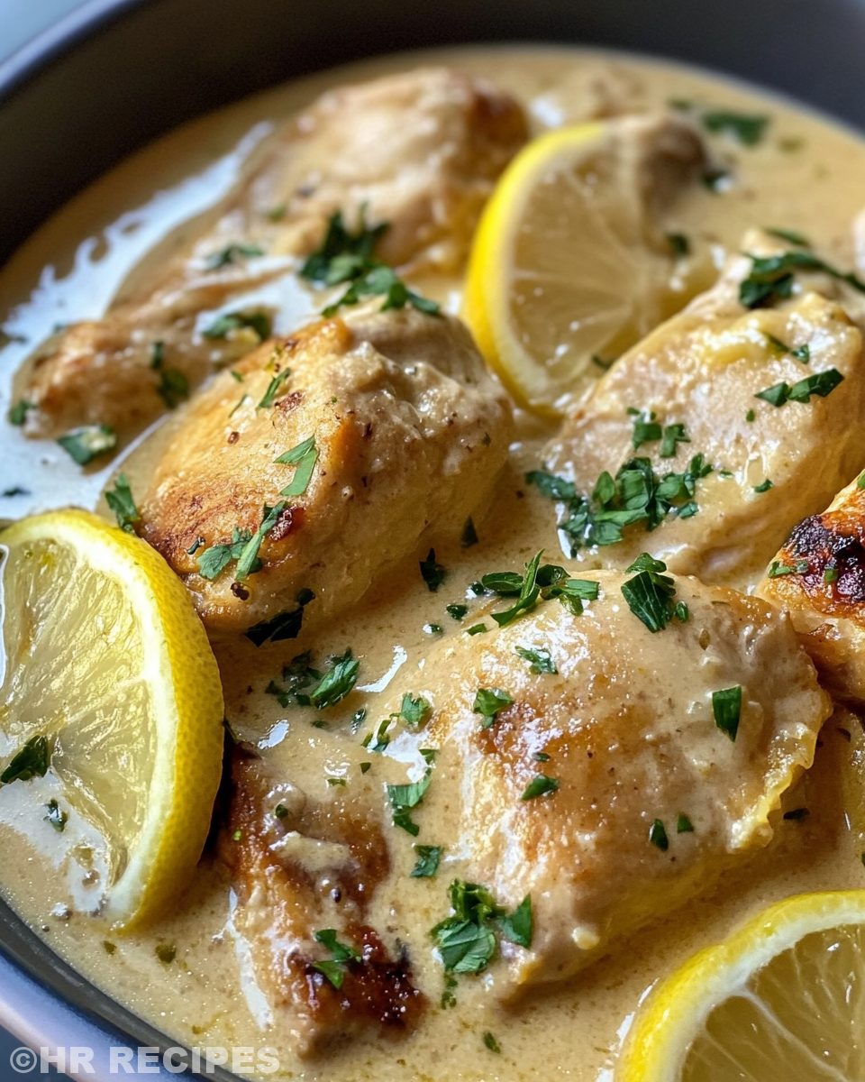 Steaming slow cooker creamy lemon butter chicken