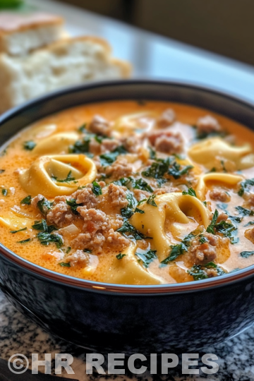 Slow Cooker Creamy Sausage Tortellini Soup taken with iphone 15 pro max --iw 2 --ar 4:5 --v 6.1 --raw