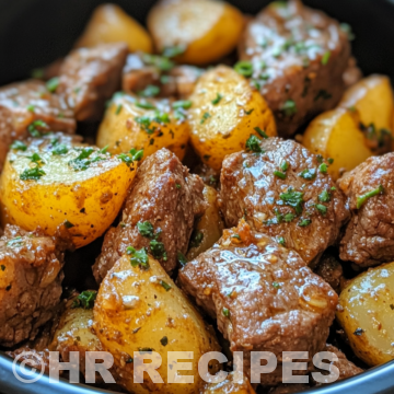Slow Cooker Garlic Butter Beef Bites Potatoes taken with iphone 15 pro max --iw 2 --ar 4:5 --v 6.1 --raw
