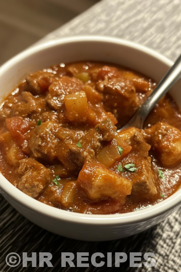 Slow Cooker Goulash taken with iphone 15 pro max --iw 2 --ar 4:5 --v 6.1 --raw