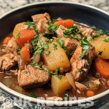 Slow Cooker Pork Stew taken with iphone 15 pro max --iw 2 --ar 4:5 --v 6.1 --raw