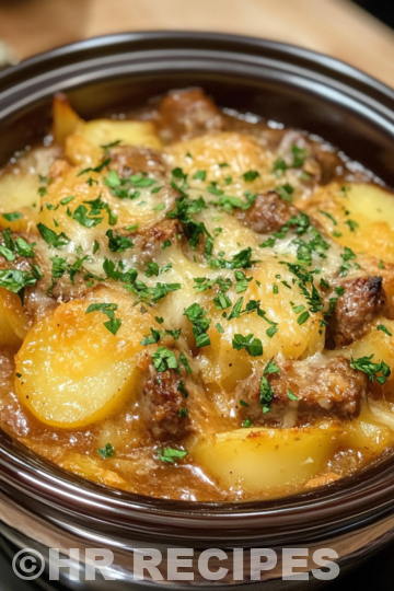 Slow Cooker Sausage And Potato Casserole taken with iphone 15 pro max --iw 2 --ar 4:5 --v 6.1 --raw