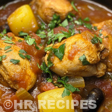 Slow Cooker Spanish Chicken Stew taken with iphone 15 pro max --iw 2 --ar 4:5 --v 6.1 --raw