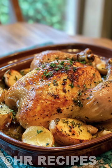 Slow Cooker Whole Chicken With Garlic Herbs taken with iphone 15 pro max --iw 2 --ar 4:5 --v 6.1 --raw